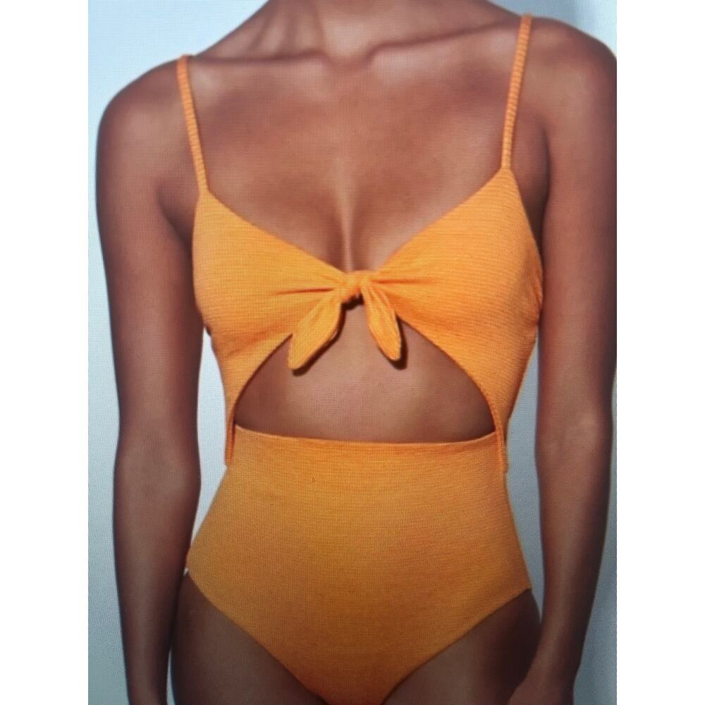 NWT Mara Hoffman Kia cutout ribbed knotted swimsuit 2X